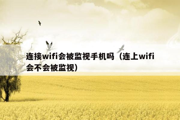 连接wifi会被监视手机吗（连上wifi会不会被监视）