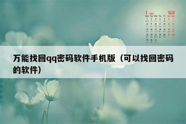 万能找回qq密码软件手机版（可以找回密码的软件）