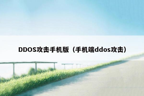 DDOS攻击手机版（手机端ddos攻击）