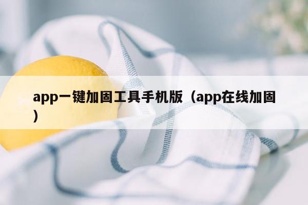 app一键加固工具手机版（app在线加固）