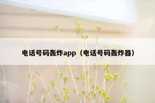 电话号码轰炸app（电话号码轰炸器）