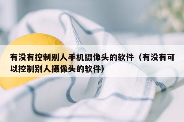 有没有控制别人手机摄像头的软件（有没有可以控制别人摄像头的软件）