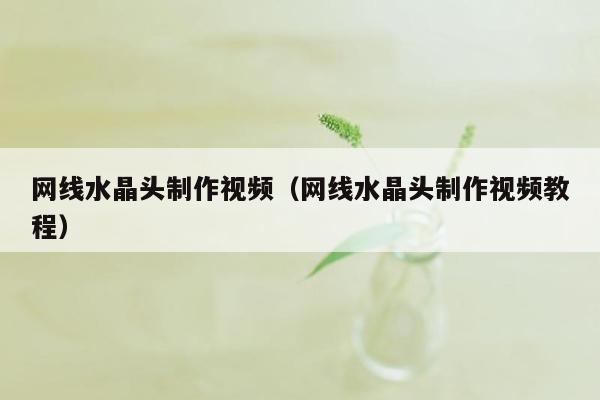 网线水晶头制作视频（网线水晶头制作视频教程）