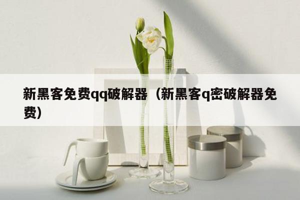 新黑客免费qq破解器（新黑客q密破解器免费）