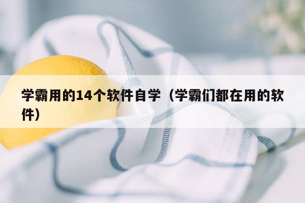 学霸用的14个软件自学（学霸们都在用的软件）