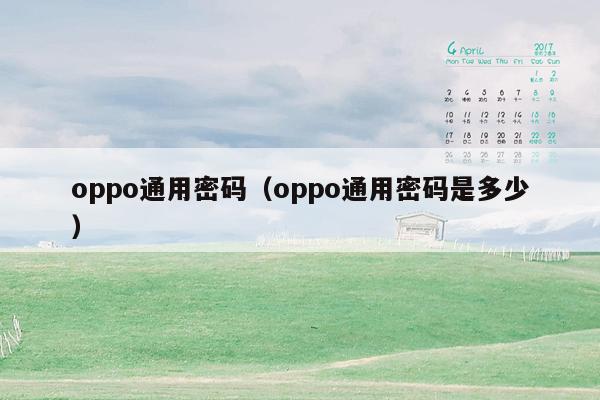 oppo通用密码（oppo通用密码是多少）