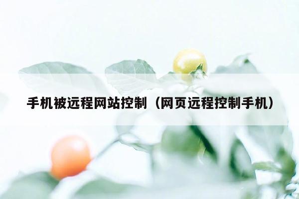 手机被远程网站控制（网页远程控制手机）