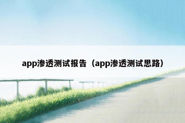 app渗透测试报告（app渗透测试思路）