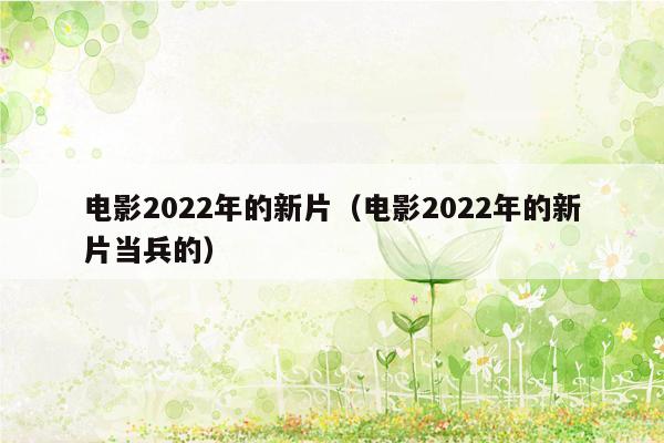 电影2022年的新片（电影2022年的新片当兵的）