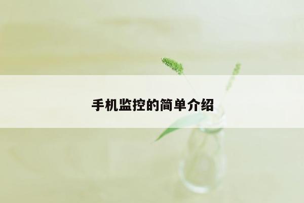 手机监控的简单介绍