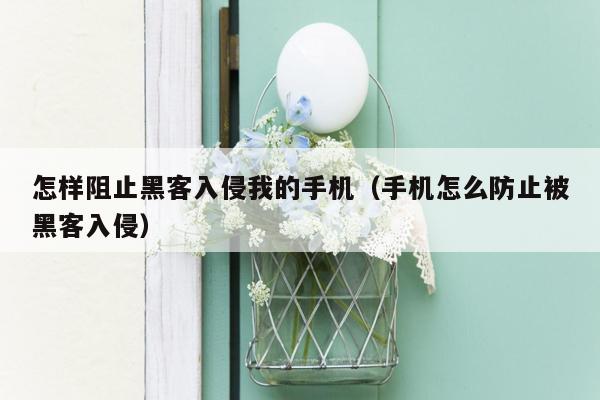 怎样阻止黑客入侵我的手机（手机怎么防止被黑客入侵）