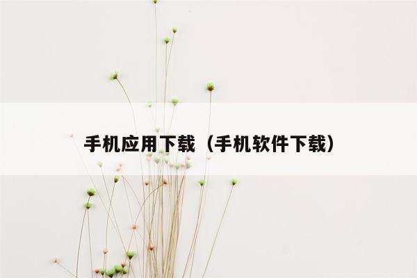 手机应用下载（手机软件下载）