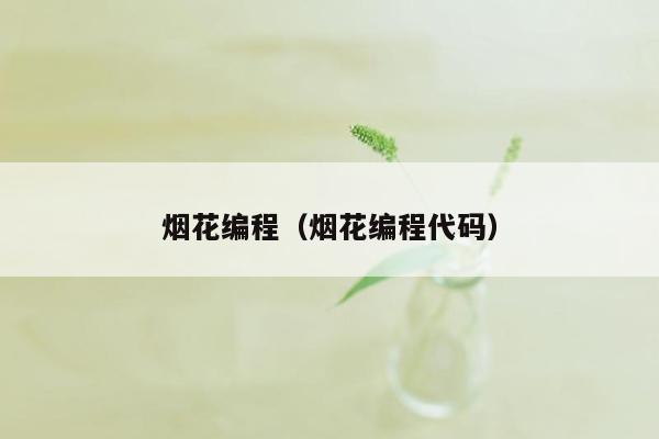 烟花编程（烟花编程代码）