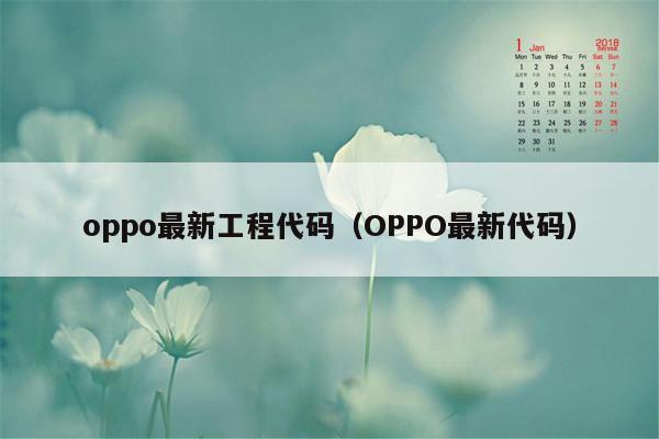 oppo最新工程代码（OPPO最新代码）