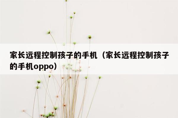 家长远程控制孩子的手机（家长远程控制孩子的手机oppo）