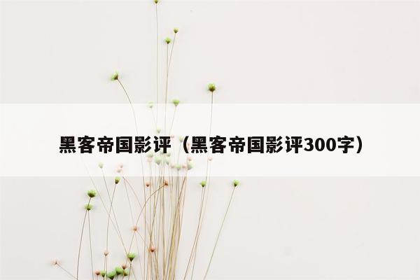 黑客帝国影评（黑客帝国影评300字）