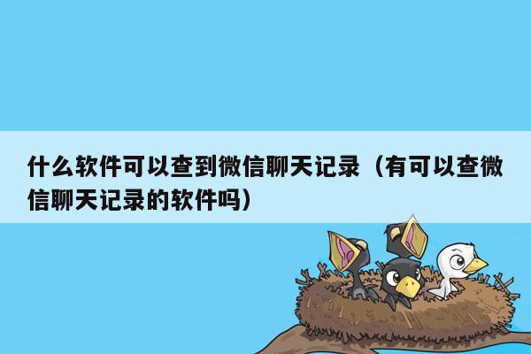 什么软件可以查到微信聊天记录（有可以查微信聊天记录的软件吗）