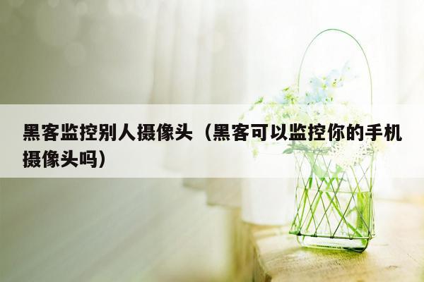 黑客监控别人摄像头（黑客可以监控你的手机摄像头吗）