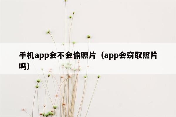 手机app会不会偷照片（app会窃取照片吗）