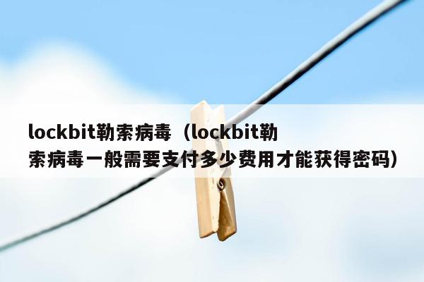 lockbit勒索病毒（lockbit勒索病毒一般需要支付多少费用才能获得密码）