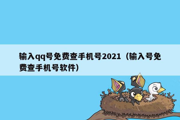 输入qq号免费查手机号2021（输入号免费查手机号软件）