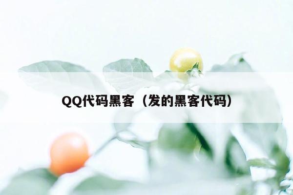 QQ代码黑客（发的黑客代码）