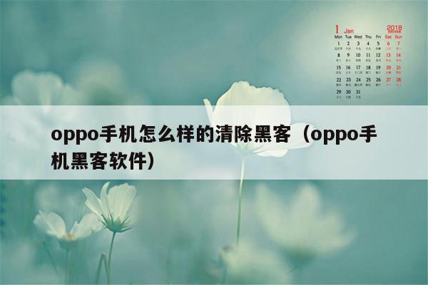 oppo手机怎么样的清除黑客（oppo手机黑客软件）