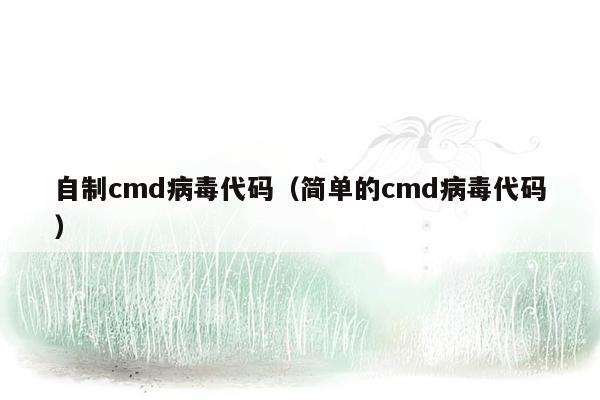 自制cmd病毒代码（简单的cmd病毒代码）