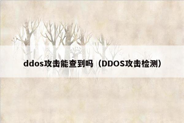 ddos攻击能查到吗（DDOS攻击检测）