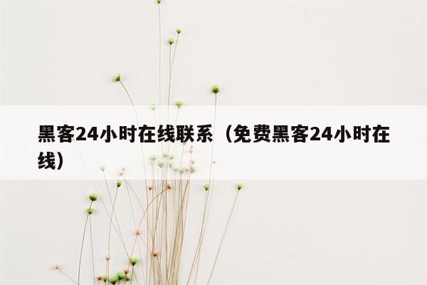 黑客24小时在线联系（免费黑客24小时在线）