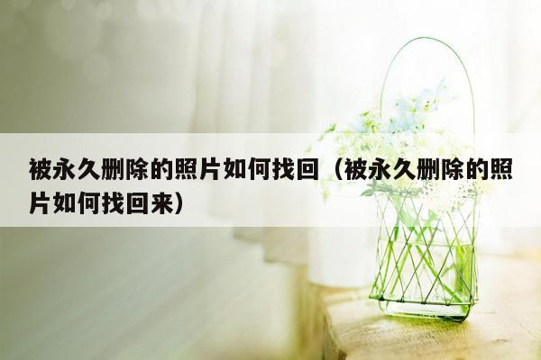 被永久删除的照片如何找回（被永久删除的照片如何找回来）