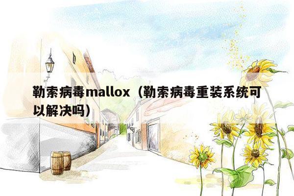 勒索病毒mallox（勒索病毒重装系统可以解决吗）