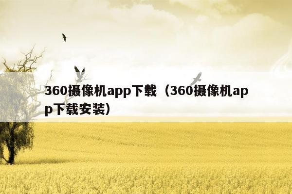 360摄像机app下载（360摄像机app下载安装）