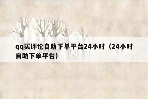 qq买评论自助下单平台24小时（24小时自助下单平台）