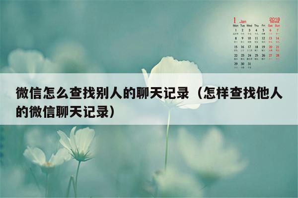 微信怎么查找别人的聊天记录（怎样查找他人的微信聊天记录）