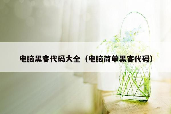 电脑黑客代码大全（电脑简单黑客代码）