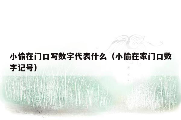 小偷在门口写数字代表什么（小偷在家门口数字记号）