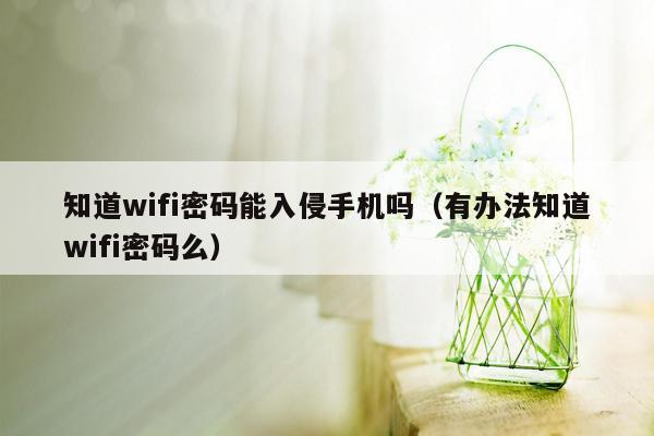 知道wifi密码能入侵手机吗（有办法知道wifi密码么）