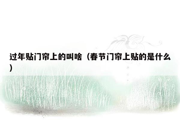 过年贴门帘上的叫啥（春节门帘上贴的是什么）