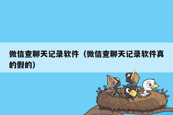 微信查聊天记录软件（微信查聊天记录软件真的假的）