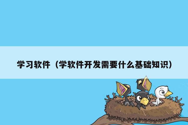 学习软件（学软件开发需要什么基础知识）