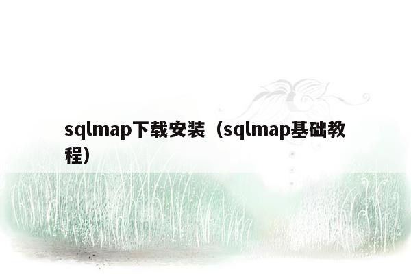 sqlmap下载安装（sqlmap基础教程）