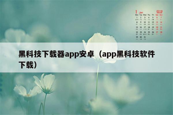 黑科技下载器app安卓（app黑科技软件下载）