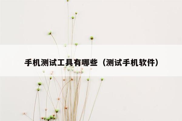 手机测试工具有哪些（测试手机软件）