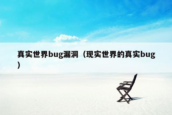 真实世界bug漏洞（现实世界的真实bug）