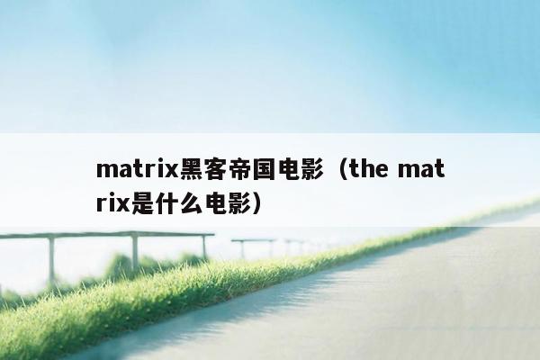 matrix黑客帝国电影（the matrix是什么电影）