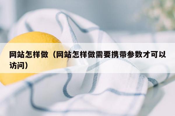 网站怎样做（网站怎样做需要携带参数才可以访问）