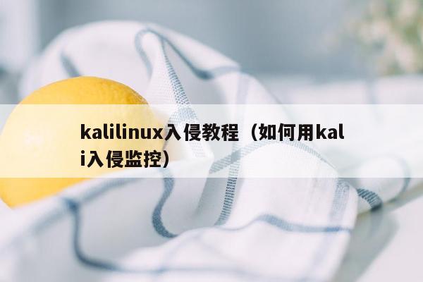 kalilinux入侵教程（如何用kali入侵监控）