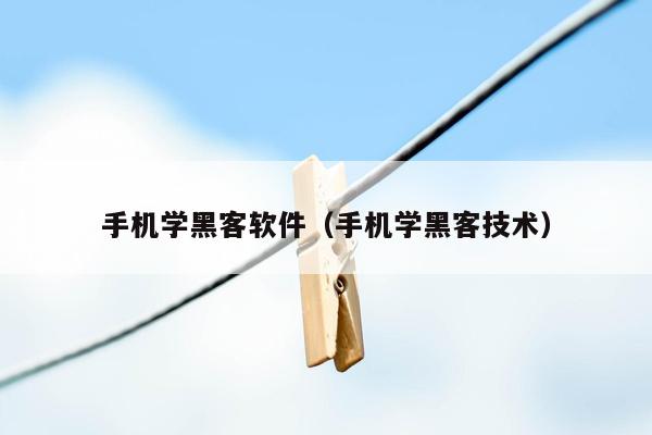 手机学黑客软件（手机学黑客技术）