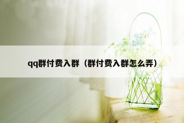 qq群付费入群（群付费入群怎么弄）